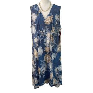 NWT Ruby Rd. Sleeveless High-Low Hem Floral Print Flowy Dress Plus Size 2X